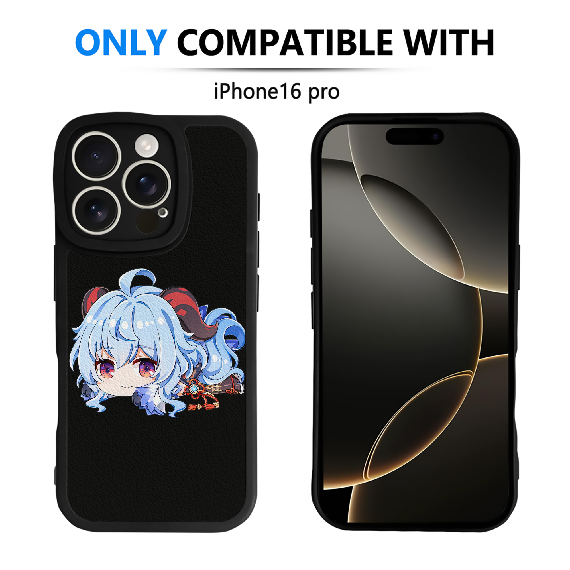 げんし神 甘雨 かんう genshin Ganyu 【iPhone 16シリーズ対応】シリコンスマホケース（レザー調） 材質：シリコン